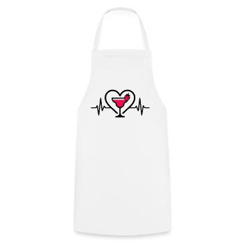 Daiquiri Cocktail Cœur Fraise - Tablier de cuisine - blanc - Devant - AI Model Male 185 dark (185cm)
