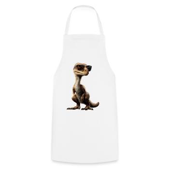 Raptor Velociraptor Dinosaur Dino Raptors - Cooking Apron - white - Front - AI Model Male 185 dark (185cm)