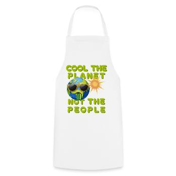 Cool the planet, not the people Climate - Cooking Apron - white - Front - AI Model Male 185 dark (185cm)