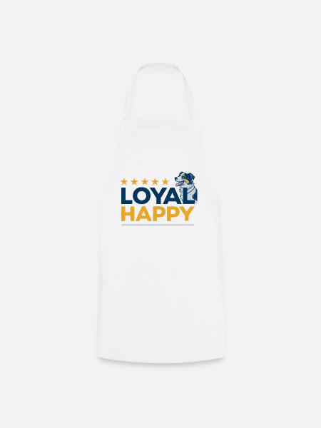 Happy Loyal Dog Logo - Kochschürze - Weiß
