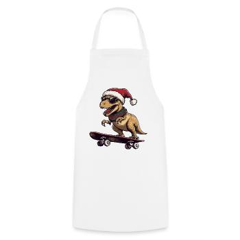 Dinosaur T-Rex Christmas Funny - Cooking Apron - white - Front - AI Model Male 185 dark (185cm)