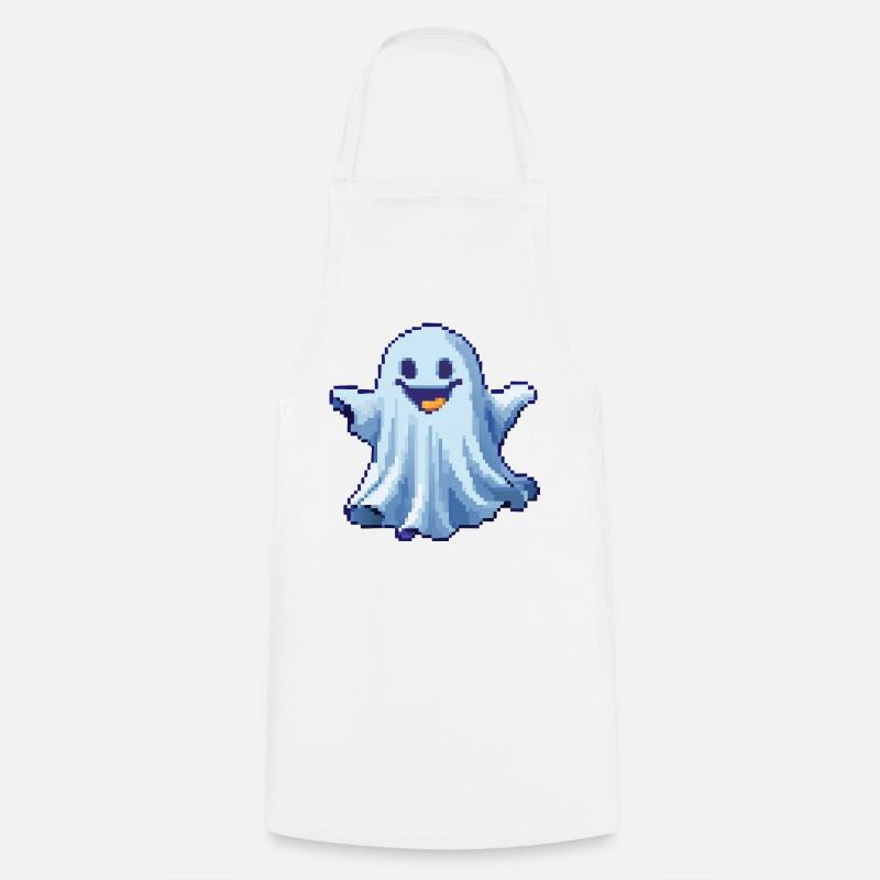 Pixel Ghost: Pixelated Friendly Spirit - Kochschürze - Weiß