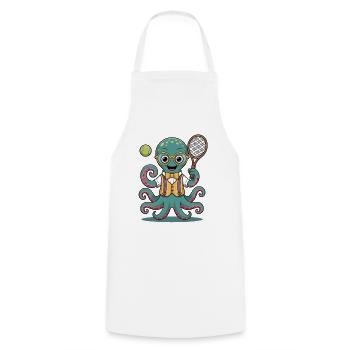 Nerdiger Tennis Oktopus Mit Brille - Kochschürze - Weiß - Vorne - AI Model Male 185 dark (185cm)