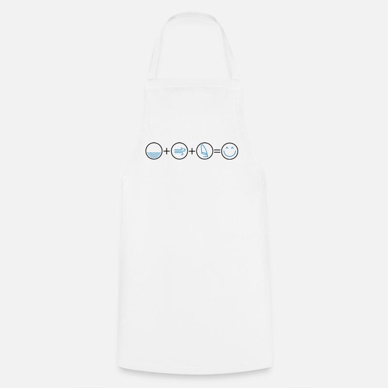 Icônes Eau Vent Planche à voile - Tablier de cuisine - blanc