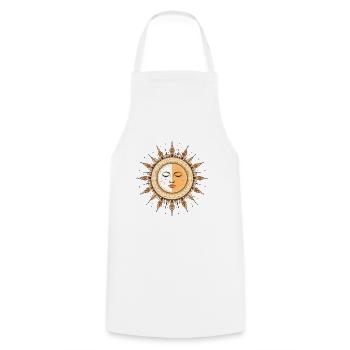 Boho Sonne - Kochschürze - Weiß - Vorne - AI Model Male 185 dark (185cm)