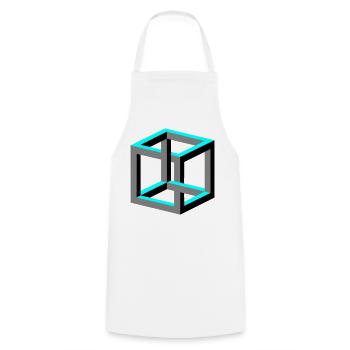 Cube - Cooking Apron - white - Front - AI Model Male 185 dark (185cm)