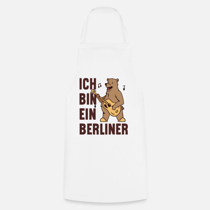 Berliner-Bär mit Gitarre - Ich bin ein Berliner! - Kochschürze - Weiß