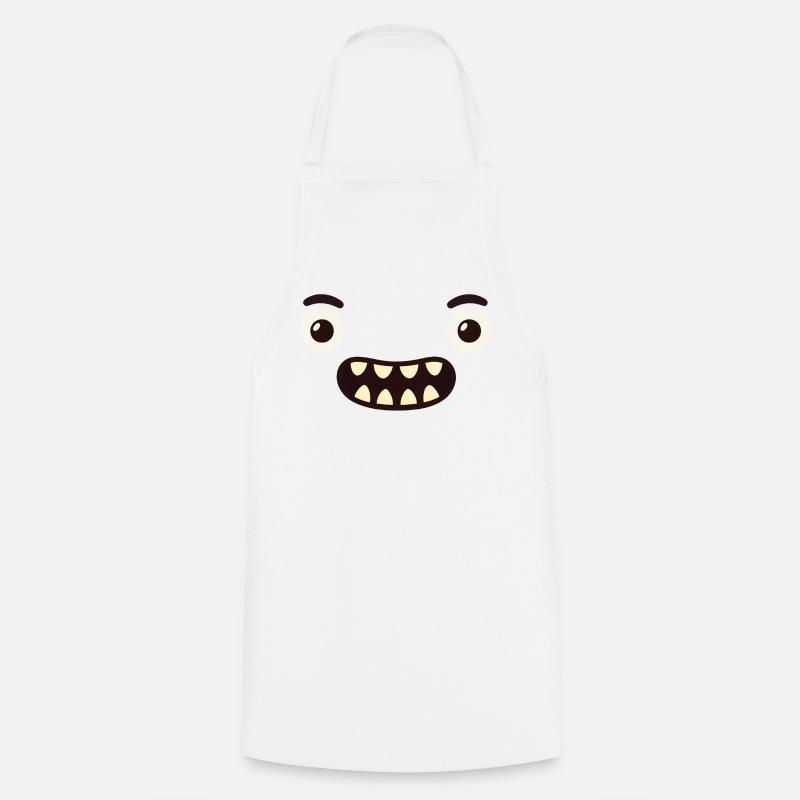 Monster Face - Cooking Apron - white