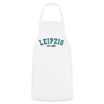 Leipzig Est. 1965 - Cooking Apron - white - Front - AI Model Male 185 dark (185cm)