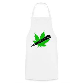 Néon Feuille De Cannabis Graphique - Tablier de cuisine - blanc - Devant - AI Model Male 185 dark (185cm)
