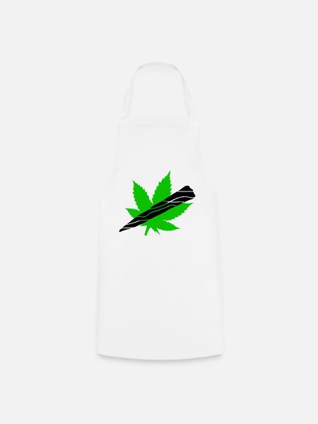 Neon Cannabisblatt Grafik - Kochschürze - Weiß