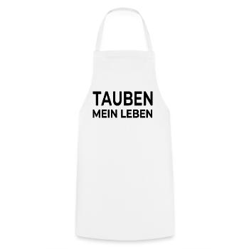 Tauben - Kochschürze - Weiß - Vorne - AI Model Male 185 dark (185cm)