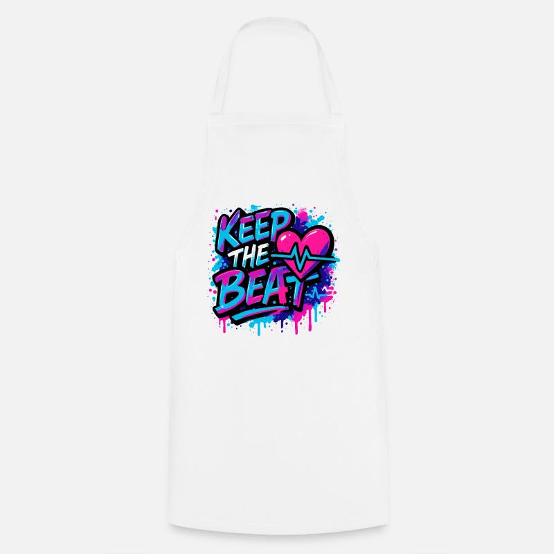 Keep the Beat – Musik Design mit Rhythmus Feeling - Kochschürze - Weiß