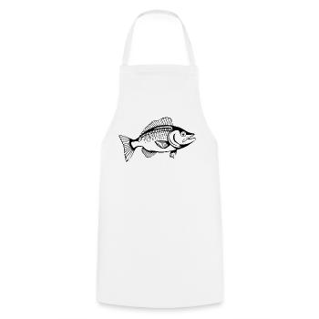 Personalized Fish T-Shirt for Angler Gift - Cooking Apron - white - Front - AI Model Male 185 dark (185cm)