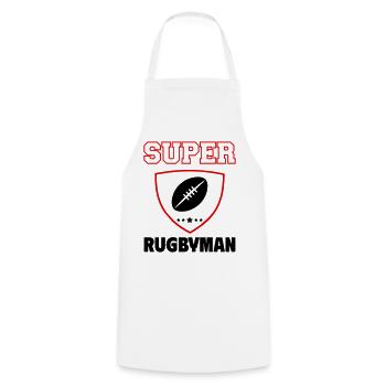 Super rugby player, father's day, christmas - Cooking Apron - white - Front - AI Model Male 185 dark (185cm)
