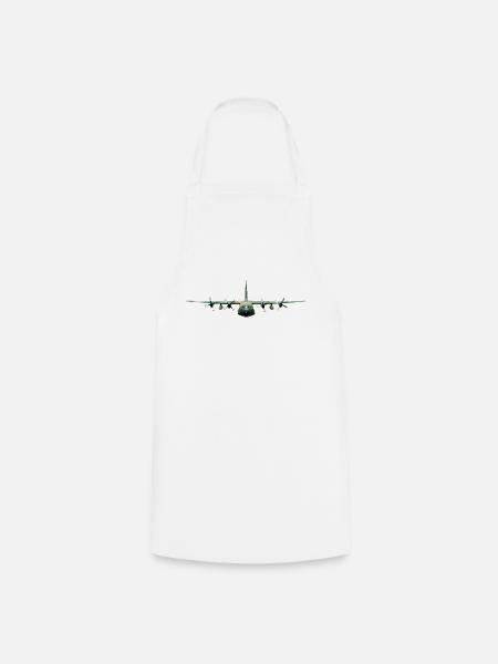 Frontales Militärflugzeug Design - Kochschürze - Weiß