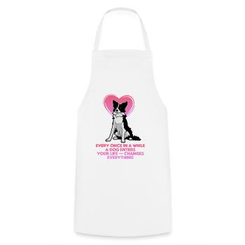 Border Collie Dog Dad Shirt – Lustiger Hundeliebhaber - Kochschürze - Weiß - Vorne - AI Model Male 185 dark (185cm)