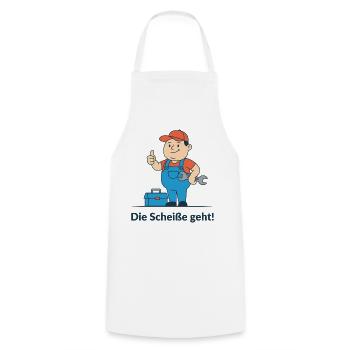 Reparaturheld im Blaumann. Endlich funktioniert es - Kochschürze - Weiß - Vorne - AI Model Male 185 dark (185cm)
