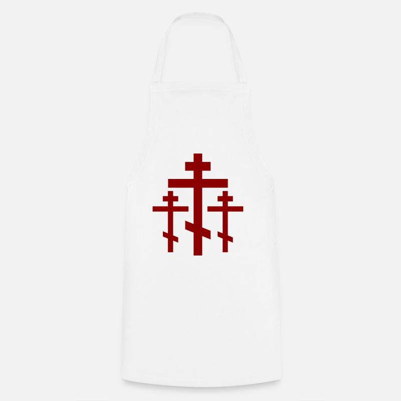 Red Orthodox Cross Group - Cooking Apron - white