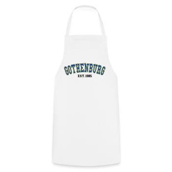 Gothenburg Est. 1985 - Cooking Apron - white - Front - AI Model Male 185 dark (185cm)