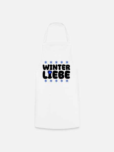 Winter Liebe Herz - Kochschürze - Weiß