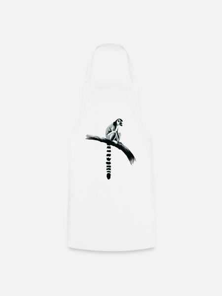 Lémurien catta - Tablier de cuisine - blanc