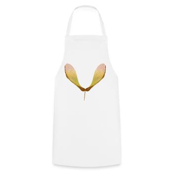 Delicate maple seed – autumnal nature motif - Cooking Apron - white - Front - AI Model Male 185 dark (185cm)