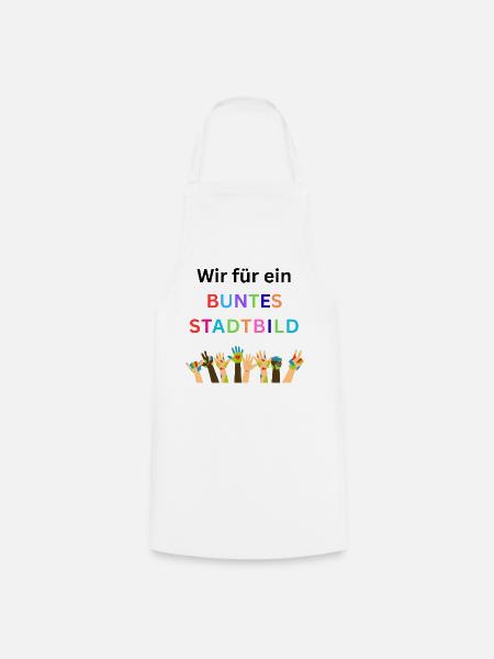 Wir für ein buntes Stadtbild, Virlfalt, Diversität - Kochschürze - Weiß