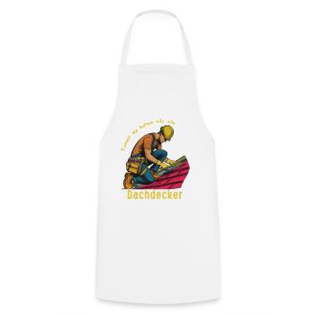 Roofer Illustration, Do as You Think! - Cooking Apron - white - Front - AI Model Male 185 dark (185cm)