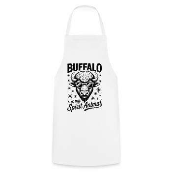 Buffalo Disant Buffalo Drôle Buffalo Cadeau - Tablier de cuisine - blanc - Devant - AI Model Male 185 dark (185cm)