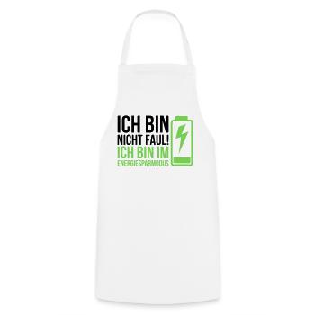 I'm not lazy – I'm in power saving mode - Cooking Apron - white - Front - AI Model Male 185 dark (185cm)