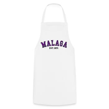 Malaga Est. 1975 - Cooking Apron - white - Front - AI Model Male 185 dark (185cm)