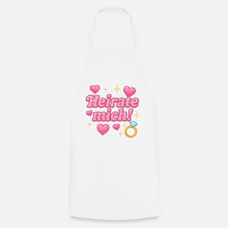 Épouse-moi! / Conception Y2K - Tablier de cuisine - blanc