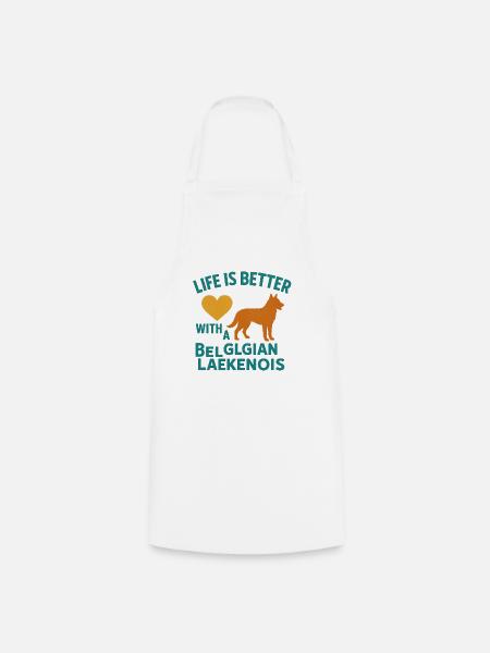 Belgian Laekenois Heart Tee - Kochschürze - Weiß