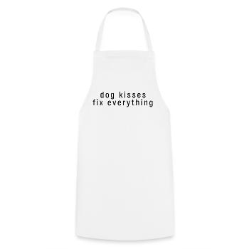 Dog Kisses Fix Everything - Cadeau pour chien chéri - Tablier de cuisine - blanc - Devant - AI Model Male 185 dark (185cm)
