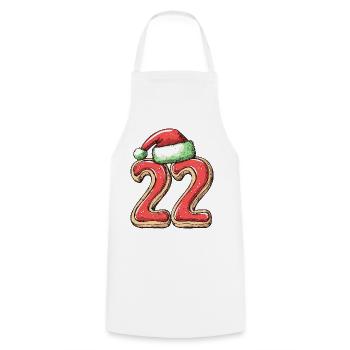 22 Number Cookie Christmas - Cooking Apron - white - Front - AI Model Male 185 dark (185cm)