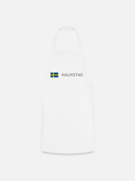 Sweden Flag - Halmstad - Sverige - Schweden - Kochschürze - Weiß