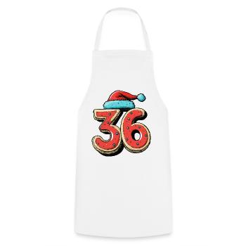 36 Number Cookie Christmas - Cooking Apron - white - Front - AI Model Male 185 dark (185cm)