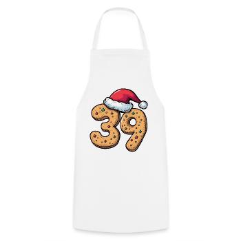 39 Number Cookie Christmas - Cooking Apron - white - Front - AI Model Male 185 dark (185cm)