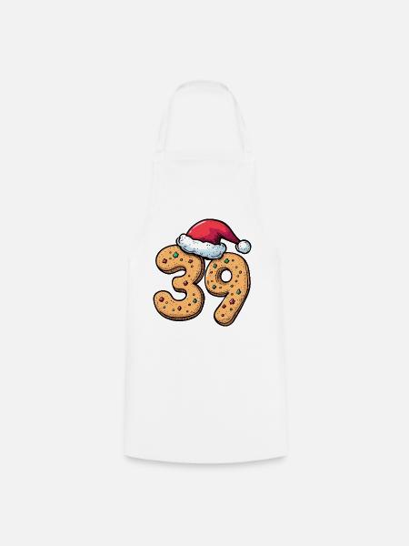 39 Number Cookie Christmas - Cooking Apron - white