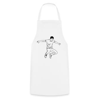Art de ligne Dancing Man - Tablier de cuisine - blanc - Devant - AI Model Male 185 dark (185cm)