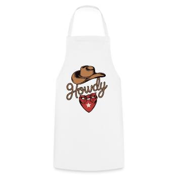 Howdy Cowboy - Conception de corde western - Tablier de cuisine - blanc - Devant - AI Model Male 185 dark (185cm)