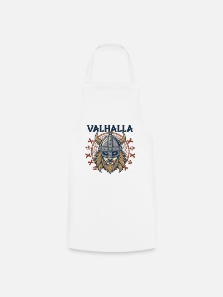 Walhalla Wikinger Helm Illustration - Kochschürze - Weiß