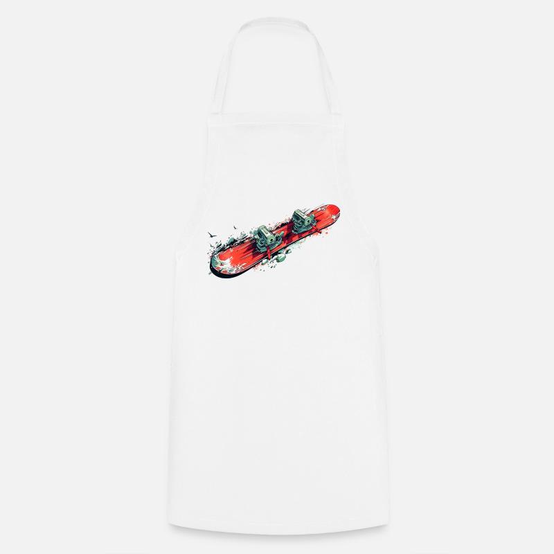 snowboard - Cooking Apron - white