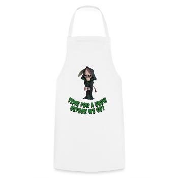 Grim Reaper Café Humour T-shirt - Tablier de cuisine - blanc - Devant - AI Model Male 185 dark (185cm)