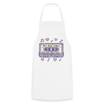 90s RnB Vibes Cassette – Retro Music Nostalgia - Cooking Apron - white - Front - AI Model Male 185 dark (185cm)