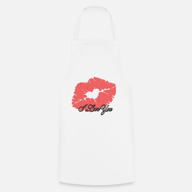 Heart in romantic points I love you - Cooking Apron - white