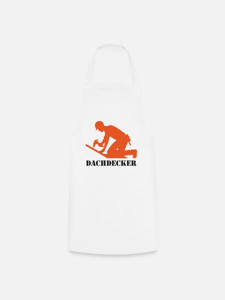 Dachdecker Silhouette Logo - Kochschürze - Weiß