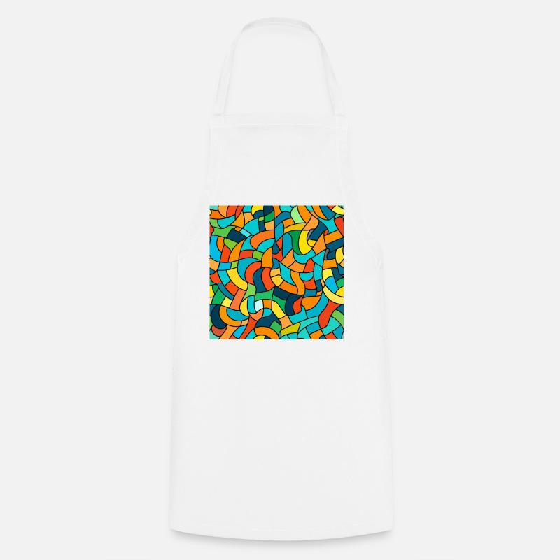 Color Knot Tangle - Cooking Apron - white