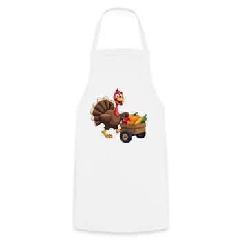 Thanksgiving Drôle Dinde de Thanksgiving - Tablier de cuisine - blanc - Devant - AI Model Male 185 dark (185cm)